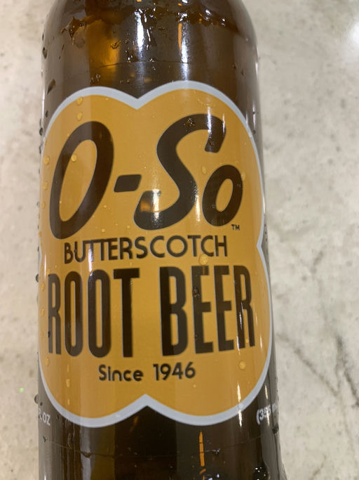 O-So Butterscotch Root Beer bottle
